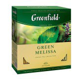 Чай зеленый Greenfield Green Melissa пакетированный 100 пакетиков в упаковке